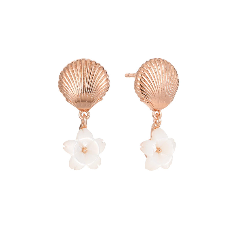 Seashell Earrings Rose Gold