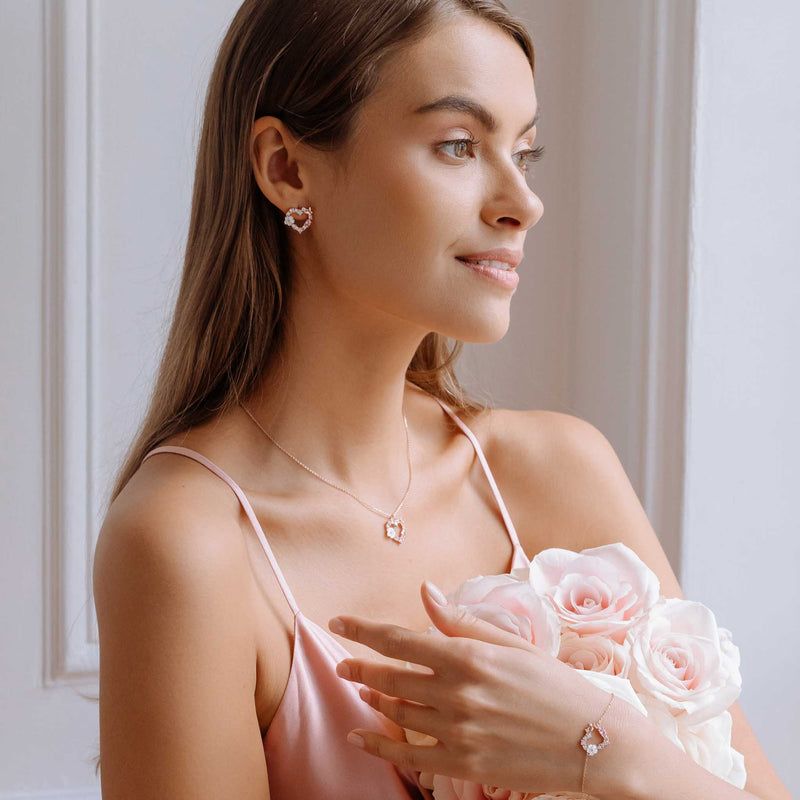 Heart Earrings Rose Gold