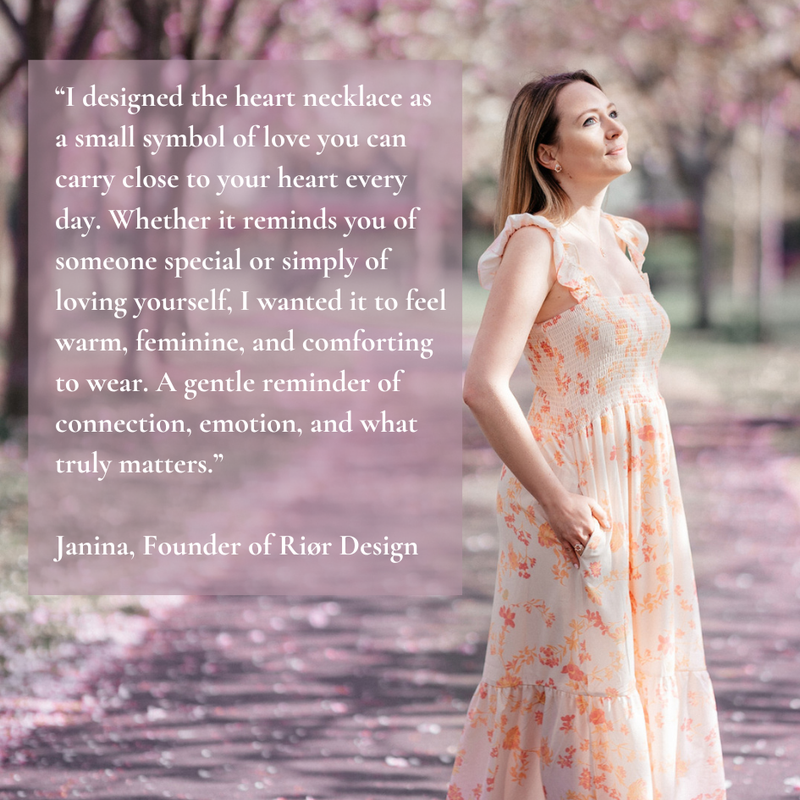 Heart Necklace, Flower Earrings Bundle