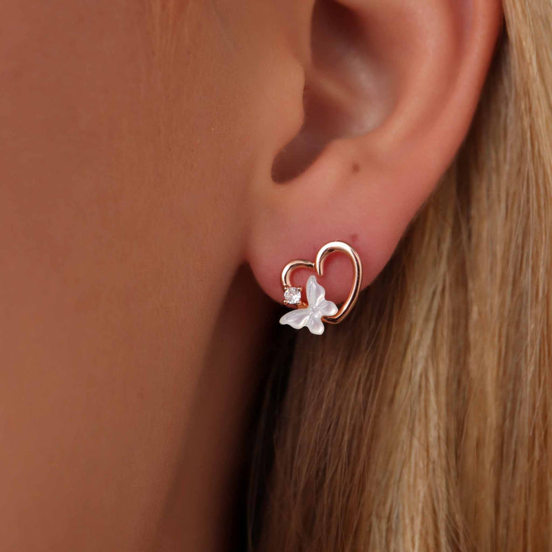 Butterfly Heart Earrings