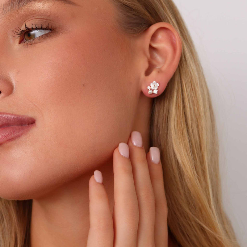 White Blossom Earrings