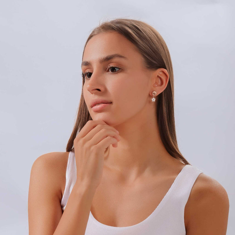 Seashell Earrings Rose Gold