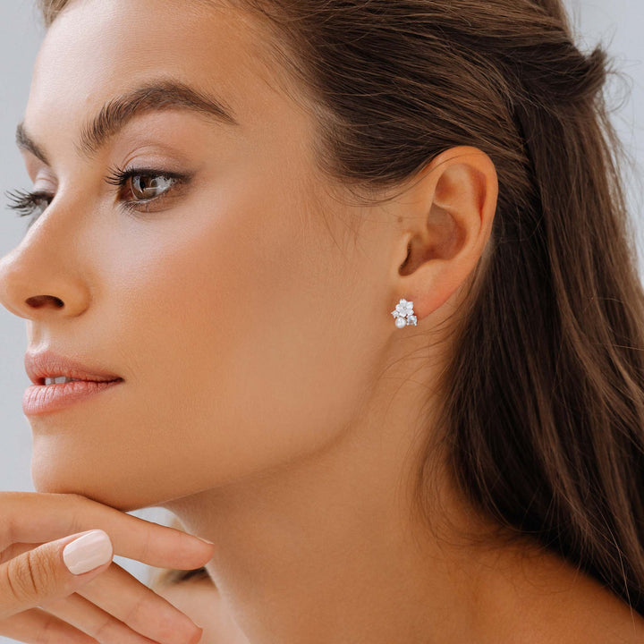 Silver Blue Blossom Earrings