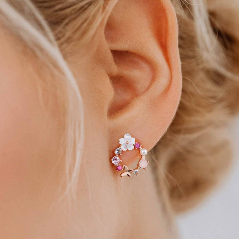 Spring Flower Earrings Rose Gold