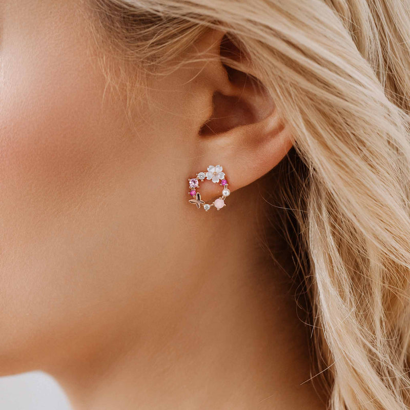 Spring Flower Earrings Rose Gold