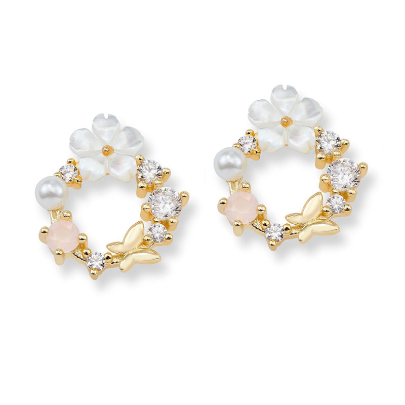 Gold Spring Flower Earrings