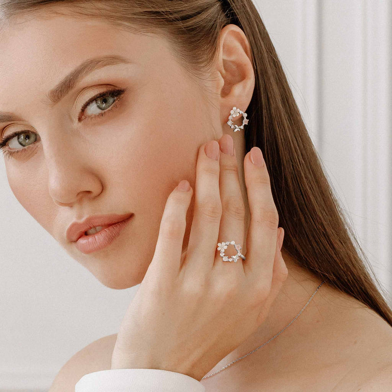 Spring Flower Silver Earrings