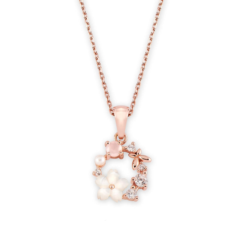 Rose Gold White Spring Flower Necklace