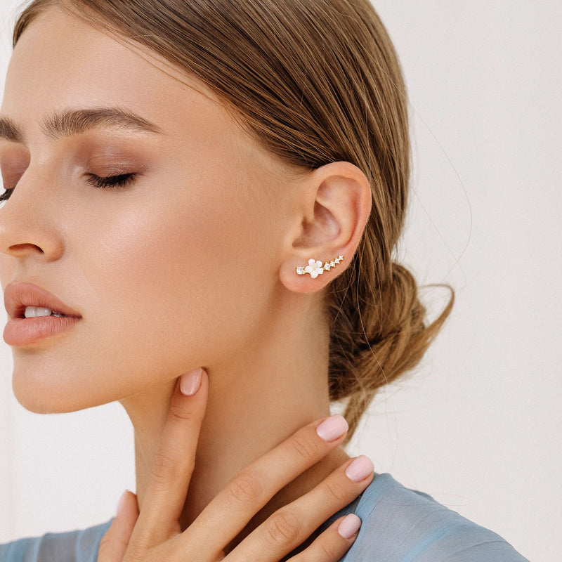 Lia Climber Earrings Gold