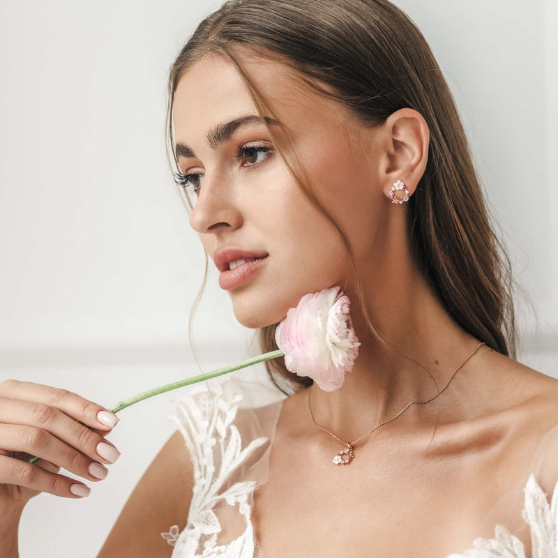 Spring Flower Earrings Rose Gold