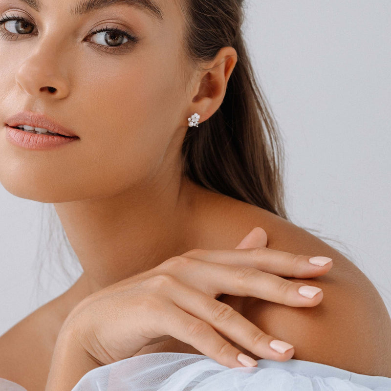 Silver Blue Blossom Earrings