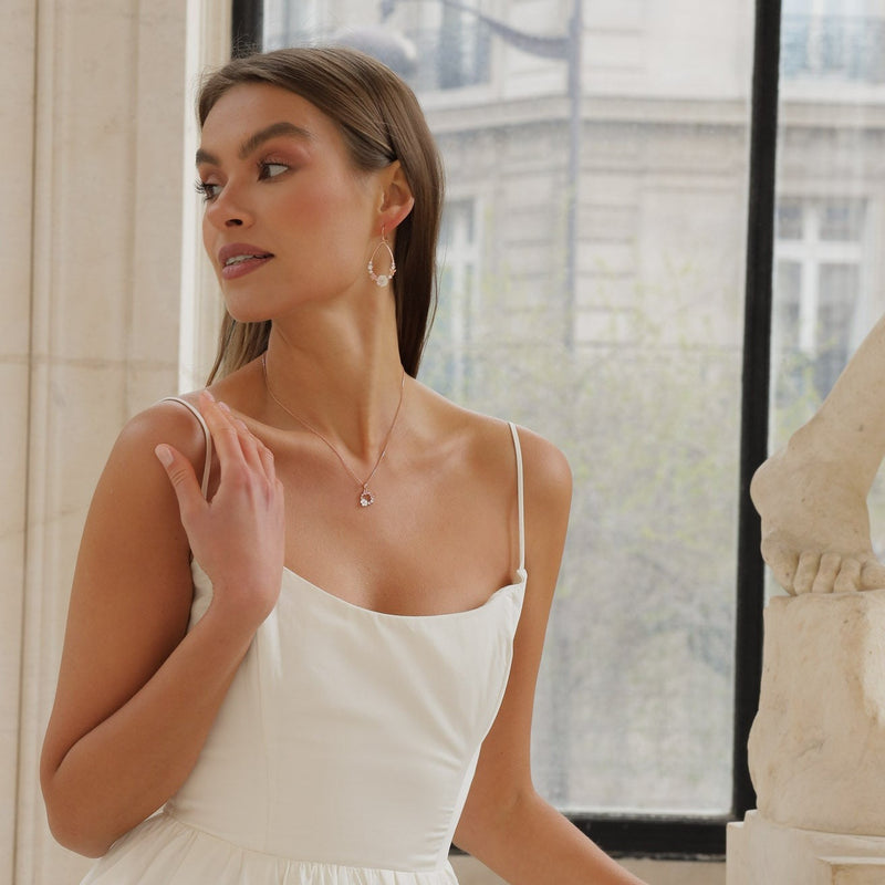 Dahlia earrings Rose Gold