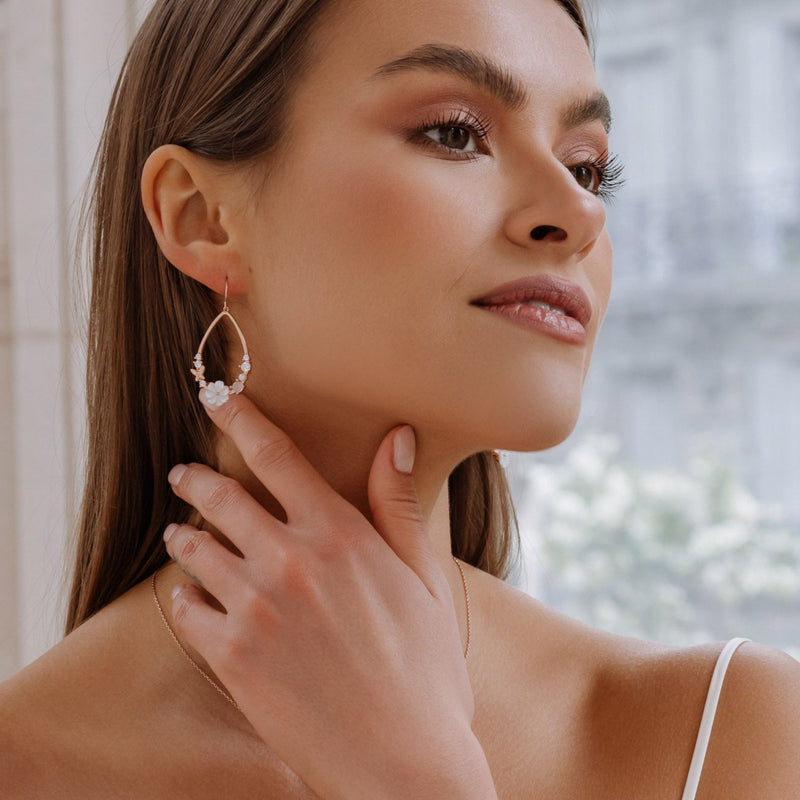 Dahlia earrings Rose Gold