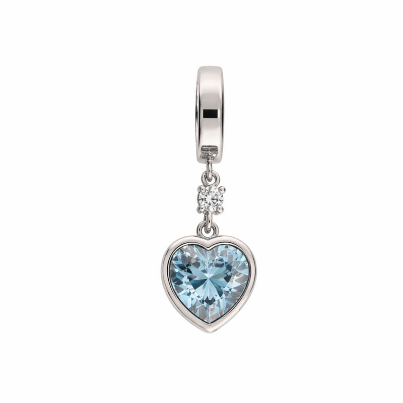 Something Blue Heart Charm - Silver