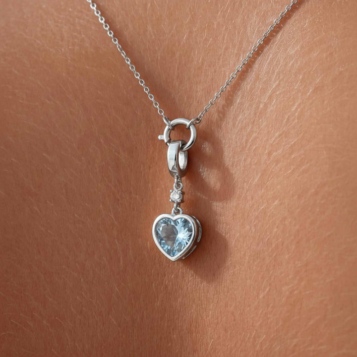 Something Blue Heart Charm - Silver
