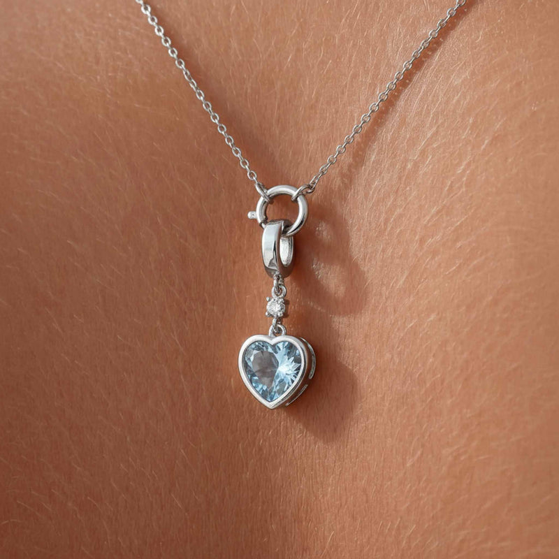 Something Blue Heart Charm - Silver