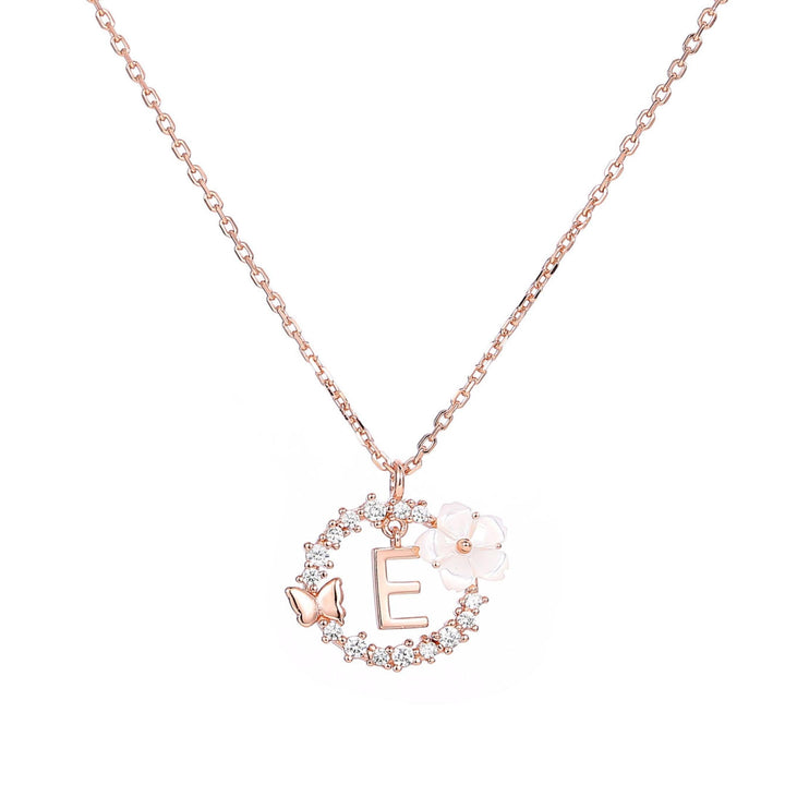 Letter Necklace, Flower Earrings and Bracelet Bundle