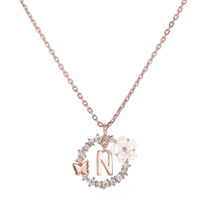 Letter Necklace, Sparkle Earrings Bundle