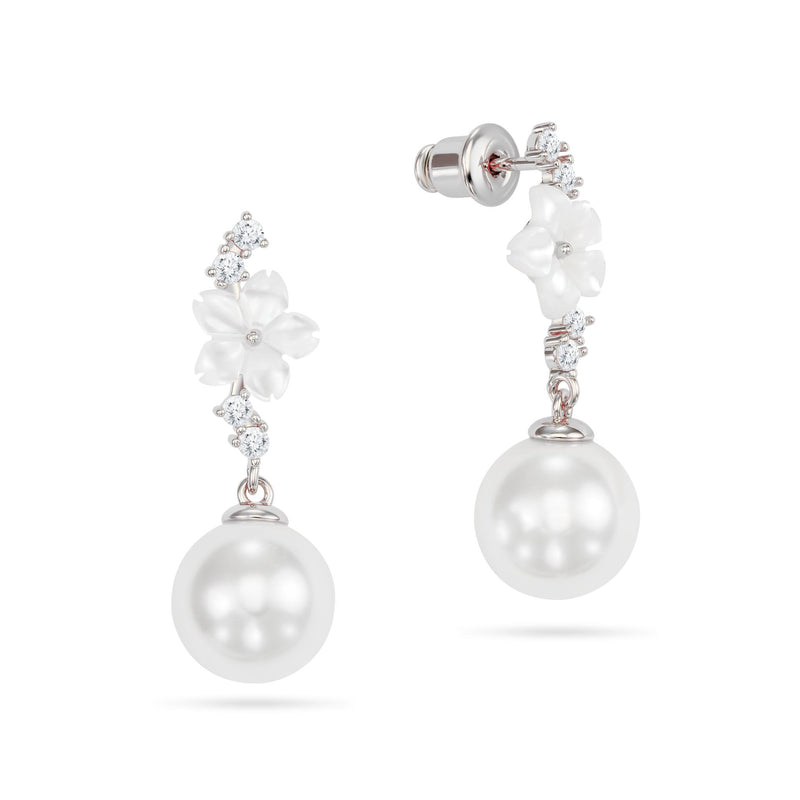 Cascade Pearl Earrings Silver