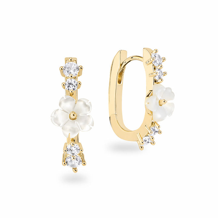 Spring Flower Hoops Gold