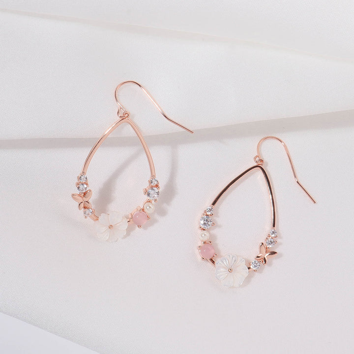 Dahlia earrings Rose Gold