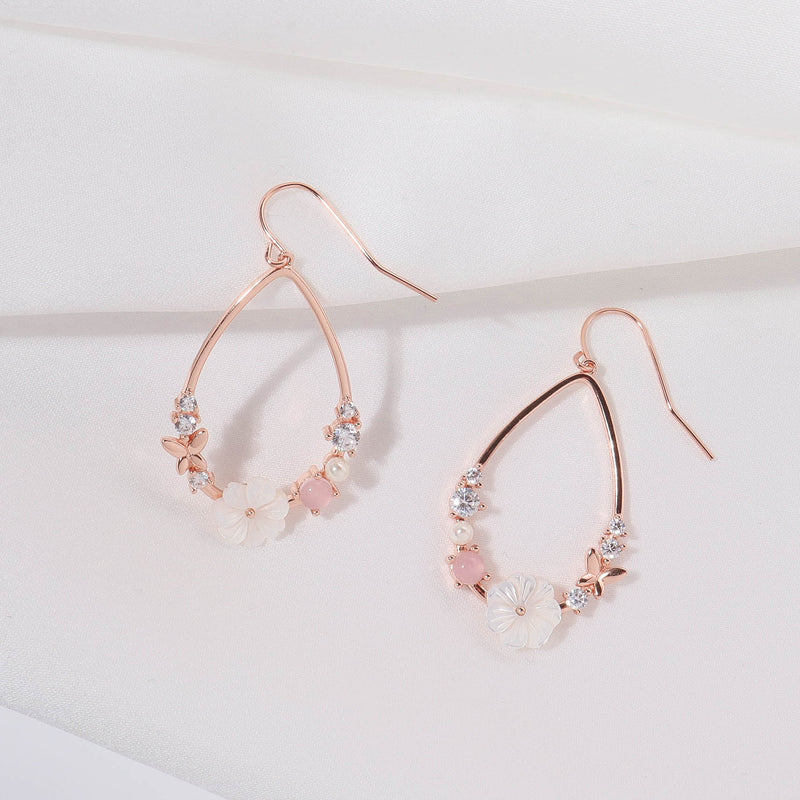 Dahlia earrings Rose Gold