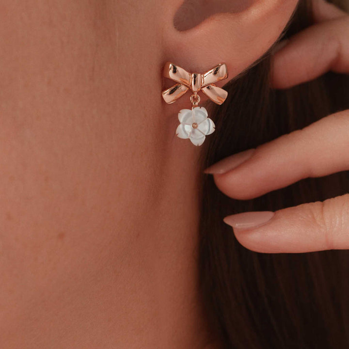 Ribbon Earrings Rose Gold