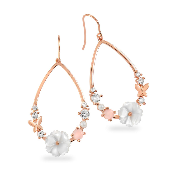 Dahlia earrings Rose Gold