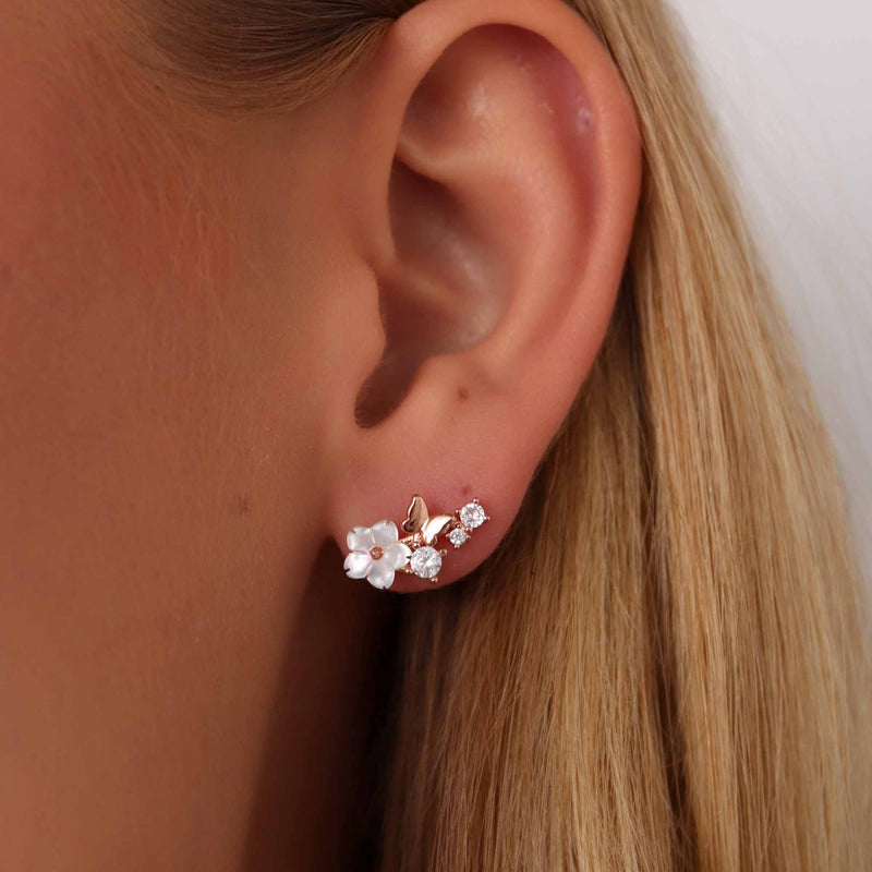 Rose Butterfly Earrings