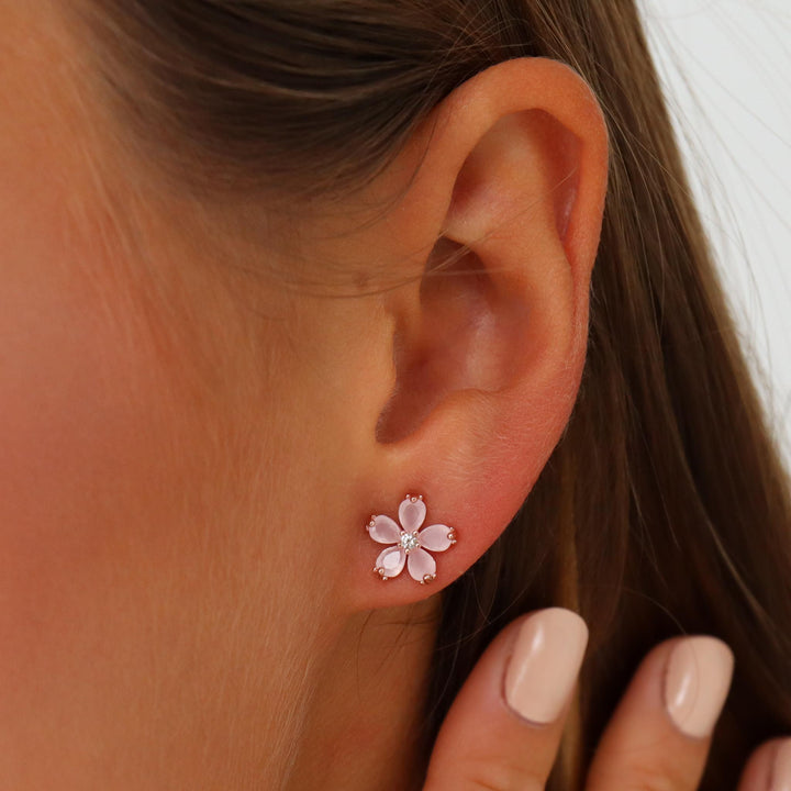 Peach Blossom Earrings Rose Gold