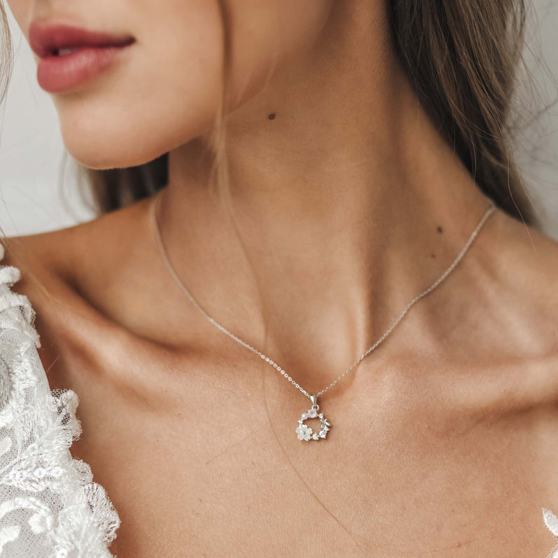 Spring Flower Necklace - Silver