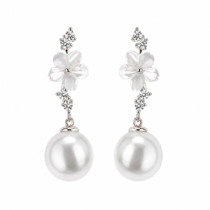 Cascade Pearl Earrings Silver