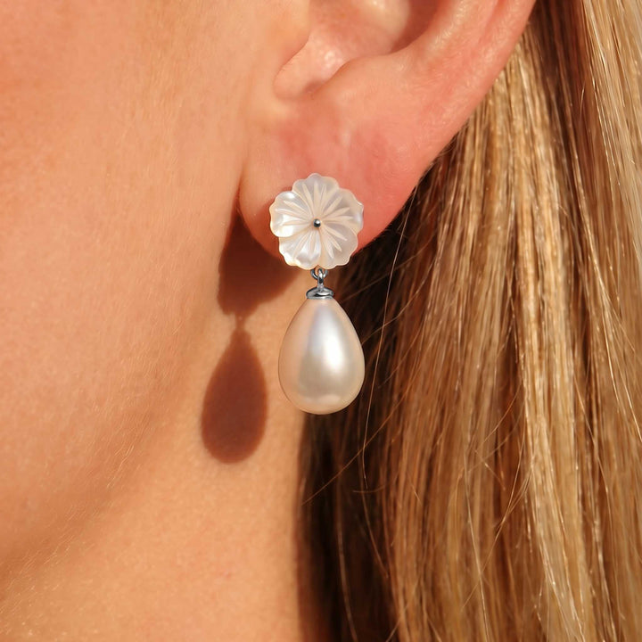 Pearl Drop Earrings Silver