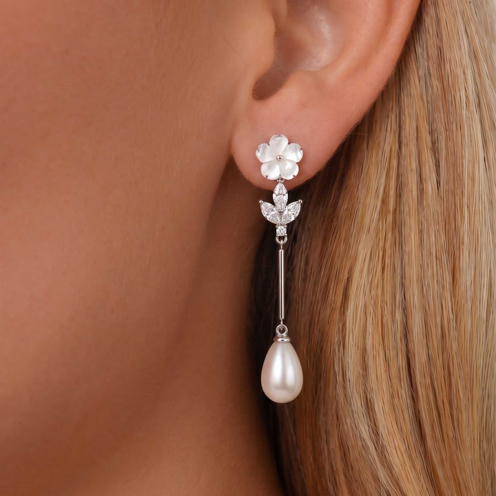 Clara Drop Earrings Silver