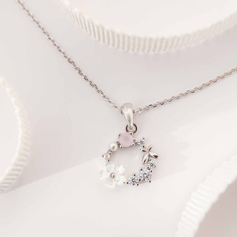 Spring Flower Necklace Silver